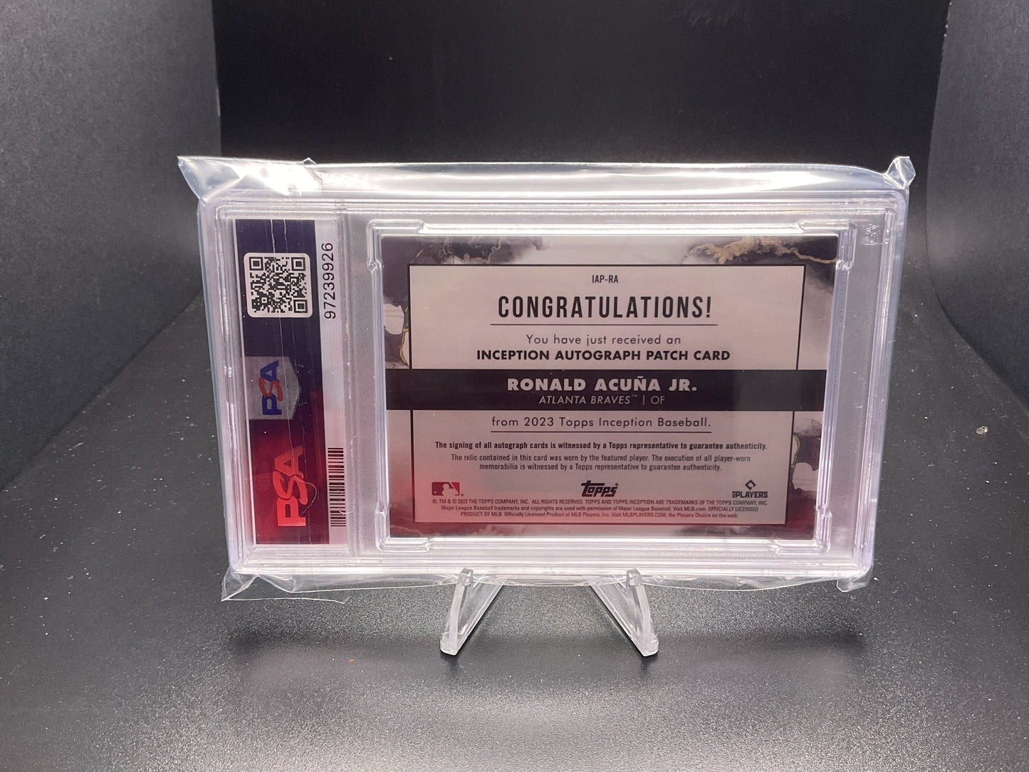 2023 Topps Inception Autograph Patch Ronald Acuna Jr. #IAP-RA