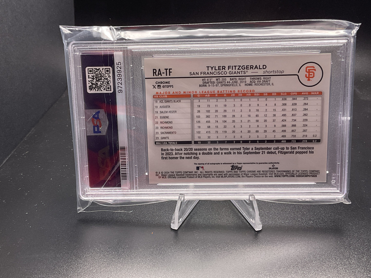 2024 Topps Chrome Rookie Autograph Tyler Fitzgerald #RA-TF
