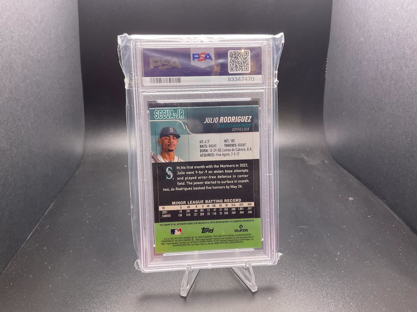 2022 Stadium Club Chrome Autographs Julio Rodriguez #SCCUA-JR