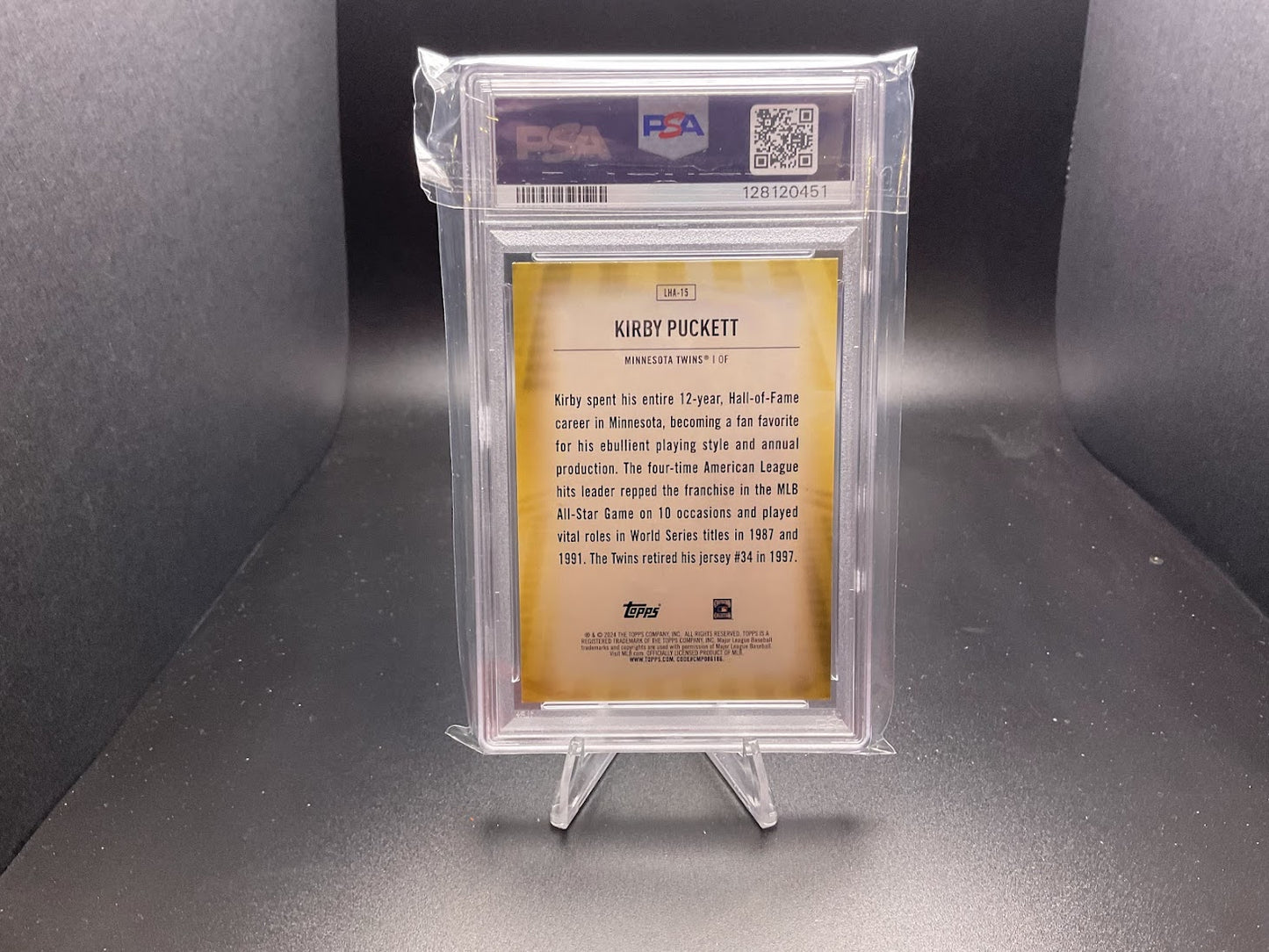 2024 Topps Legendary Homefield Advantage Kirby Puckett #LHA-15