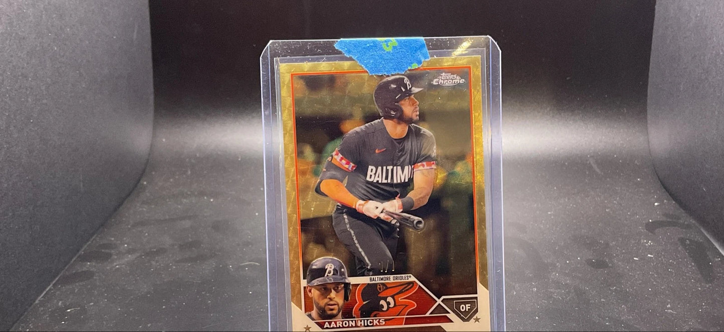 2023 Topps Chrome Update Aaron Hicks 1/1 SuperFractor!