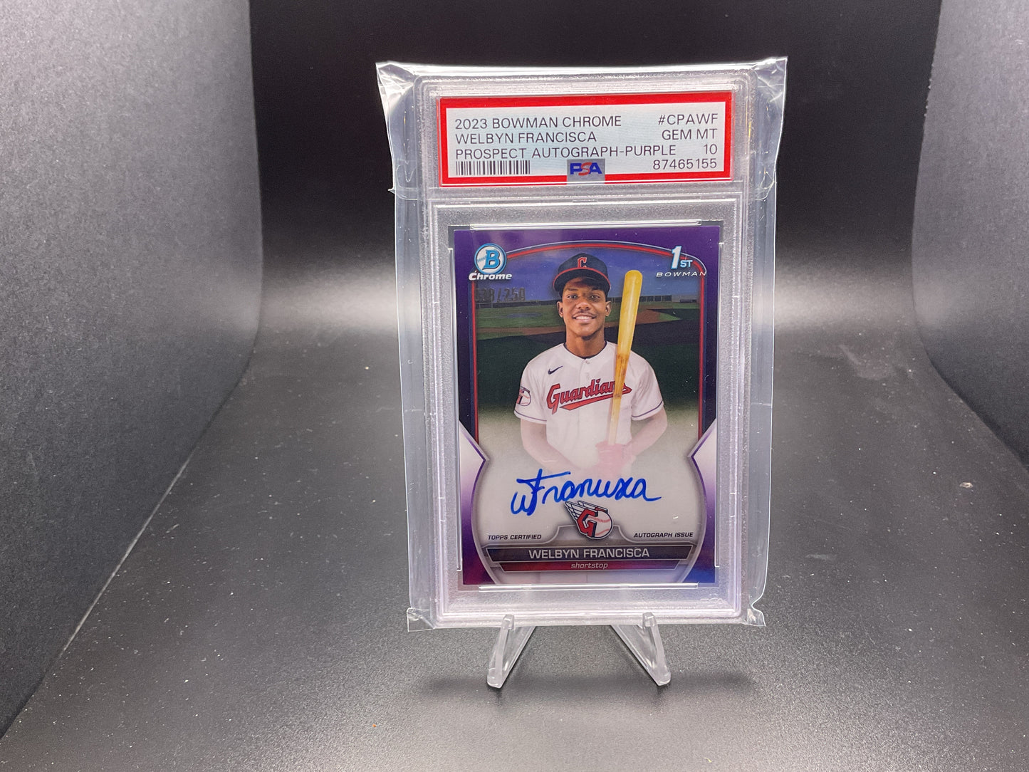 2023 Bowman Chrome Prospect Autographs Welbyn Francisca [Purple] #CPA-WF