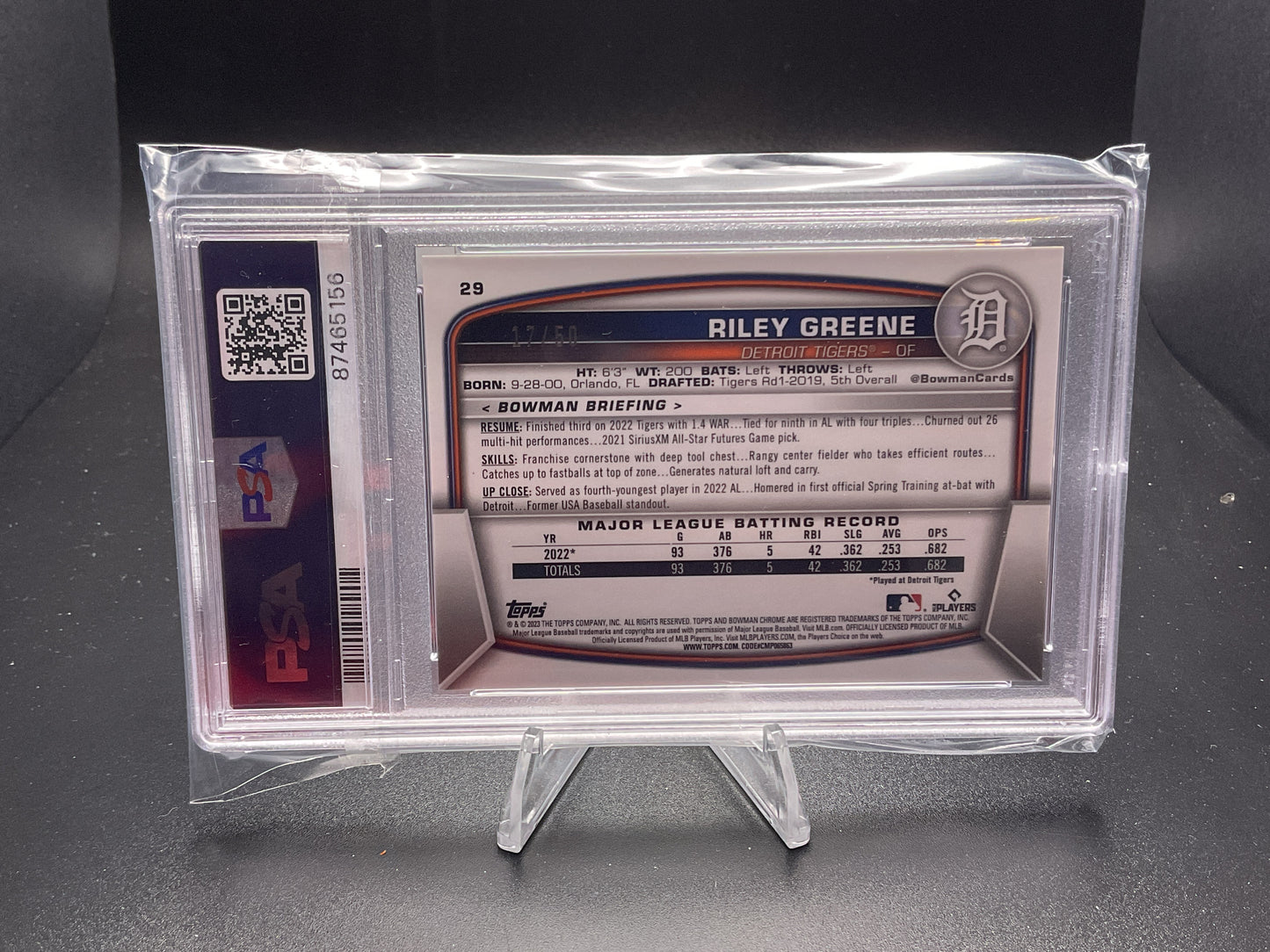 2023 Bowman Chrome Riley Greene [Gold] #29