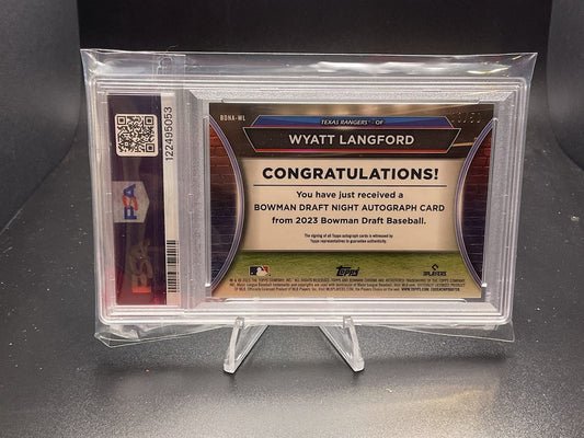 2023 Bowman Draft Night Autographs Wyatt Langford [Gold Mini Diamond] #BDNA-WL