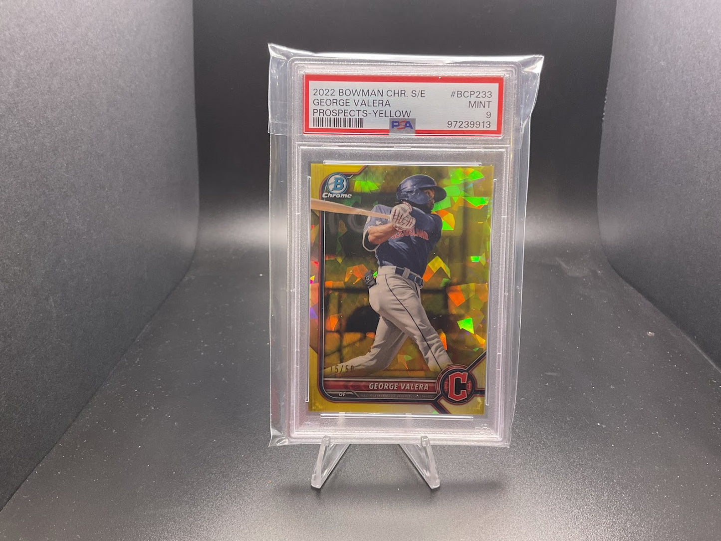 2022 Bowman Chrome Prospects Sapphire George Valera [Sapphire Yellow] #BCP-233