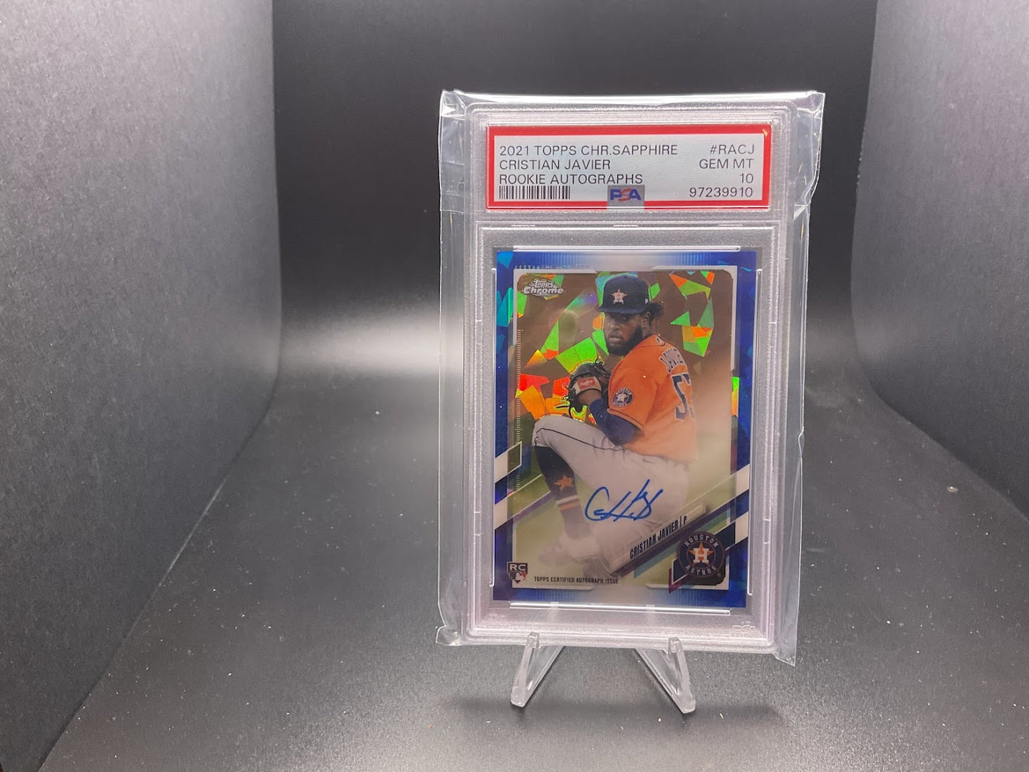 2021 Topps Chrome Sapphire Rookie Autographs Cristian Javier #RA-CJ