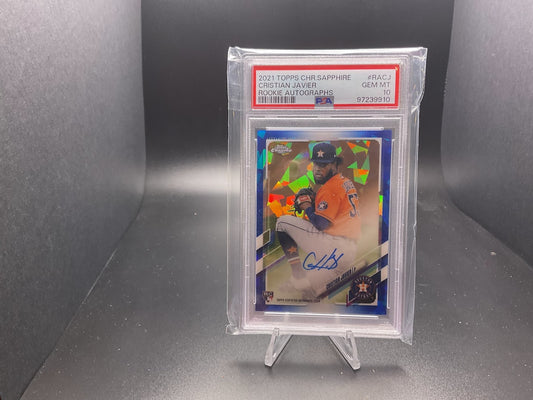 2021 Topps Chrome Sapphire Rookie Autographs Cristian Javier #RA-CJ