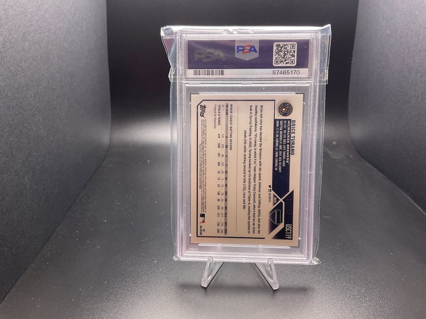 2023 Topps Chrome Update Brice Turang [SP Variation Gold Speckle] #USC119