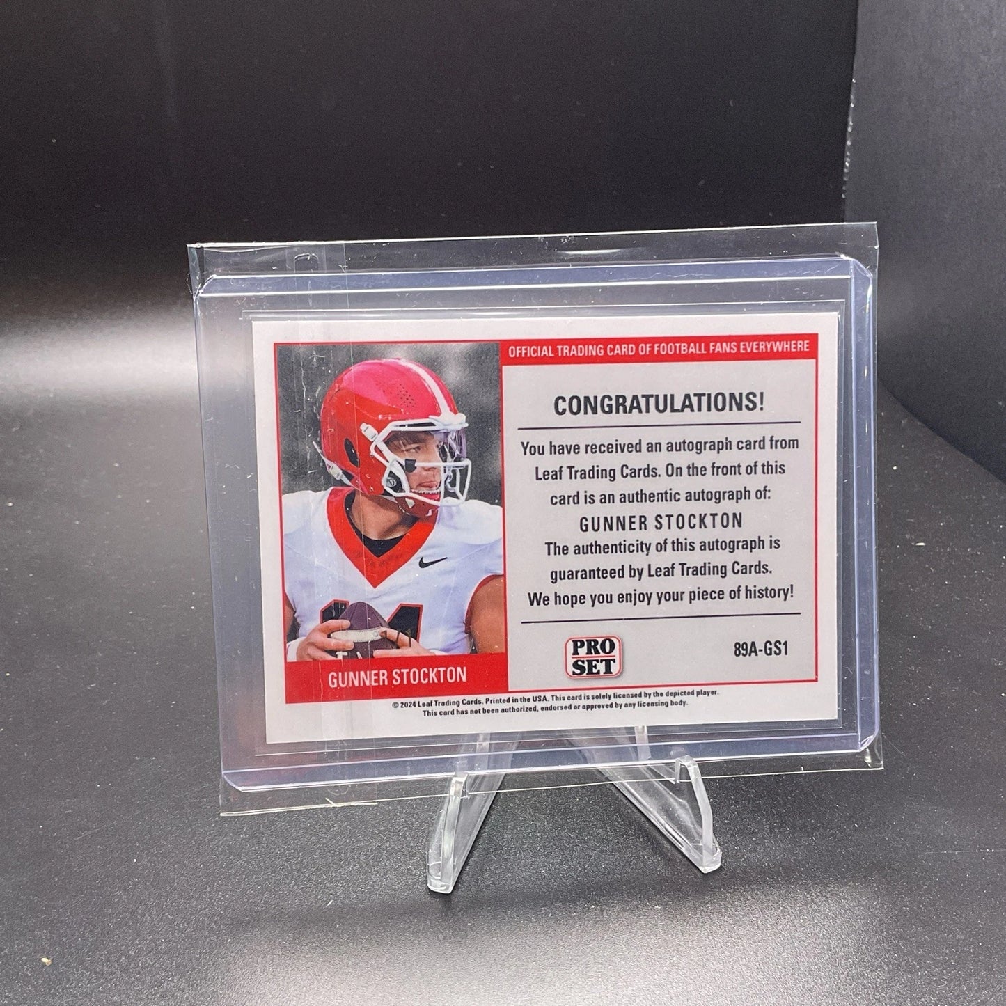 2024 Leaf Pro Set Gunner Stockton 1/1 89A-GS1 Superfractor Autograph
