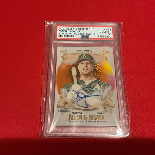 2021 Allen Ginter Mark McGwire Aga-mm /25 Orange PSA 10!