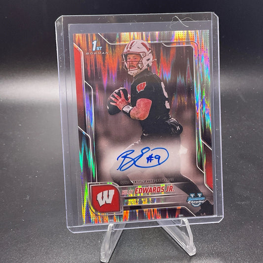 2025 Bowman University Billy Edwards Jr Bca-be Stealth Refractor Autograph