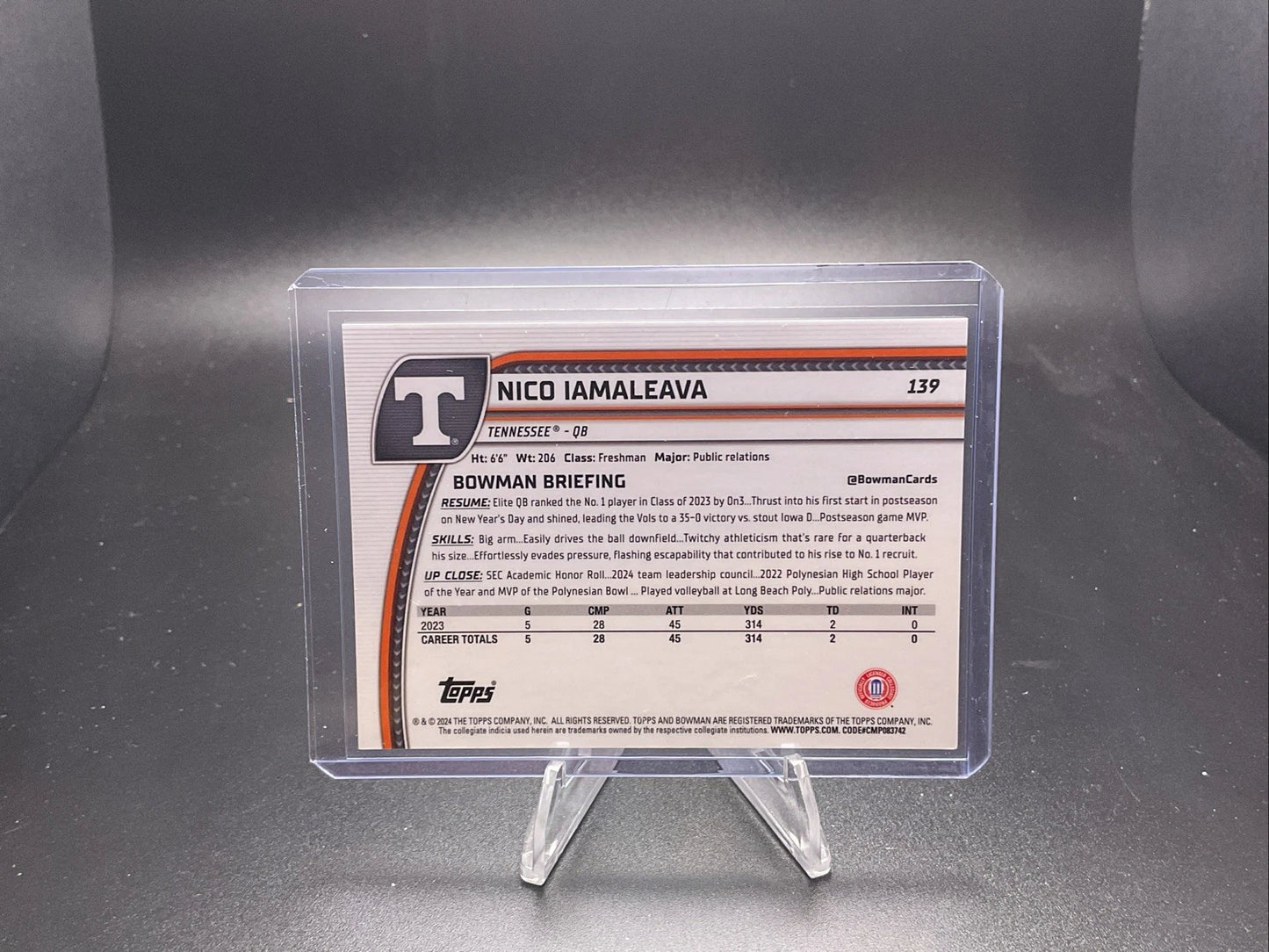 2024 Bowman University Chrome Sapphire Edition - Nico Iamaleava #139 Orange /25